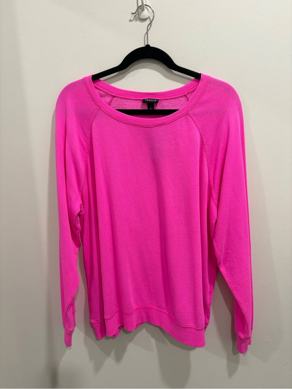 Torrid Neon Pink Raglan Sweatshirt - Size 1